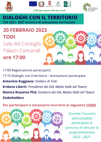 Il GAL a Todi il 20 febbraio per la strategia di sviluppo locale 2023-2027
