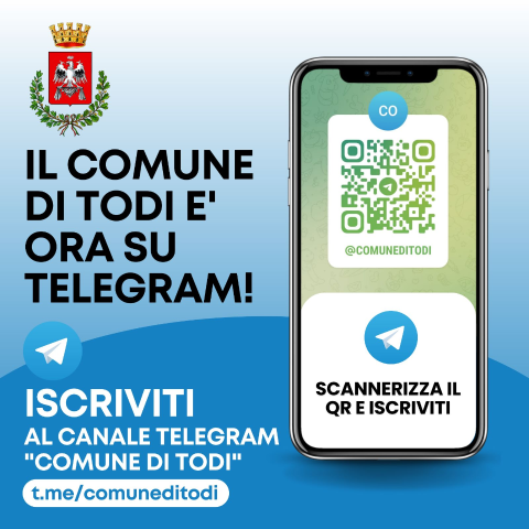 Tutti gli eventi e le notizie utili sul canale Telegram "Comune di Todi"