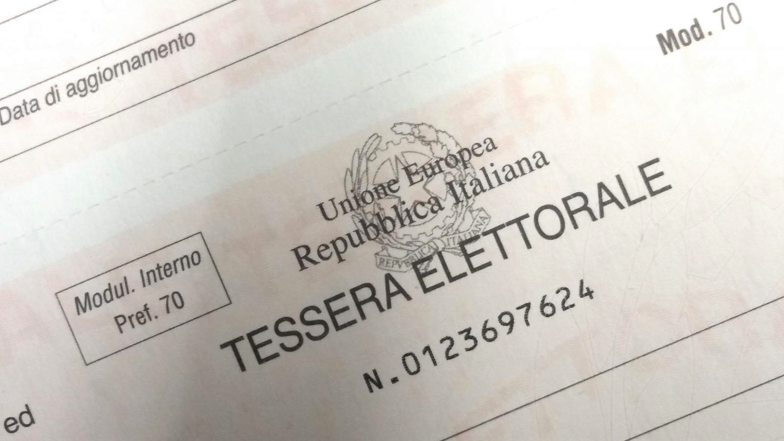 Ufficio Elettorale aperto per ritiro/rilascio tessera per votare